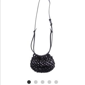 Rebecca minkoff macrame black woven crossbody bag